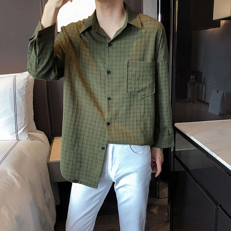 Camasa Barbati de Afaceri de Moda Casual cu Dungi Camasa Barbati Streetwear Sălbatice Liber coreean cu mâneci Lungi Tricou Barbati M-2XL
