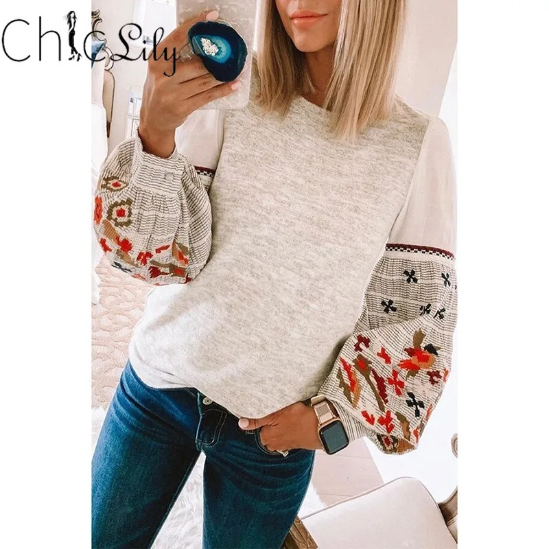 Chiclily Maneca Lunga Tipărite Sweatershirt Femei Hoodies Streetwear Top Primavara Toamna Pulovere