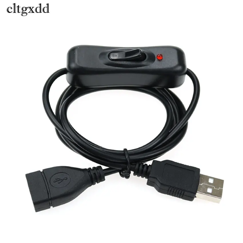 Cltgxdd Electronics Data de Conversie Cablu USB de sex Masculin la Feminin Comutator PE Cablu Comutare Lampă cu LED-uri de Putere Linie Neagră