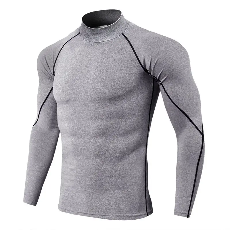 Compresie rapid-uscat tricou sport t-shirt pentru bărbați scurte strânse pentru sală de fitness și culturism culoare Solidă rapid-uscat barbati sport