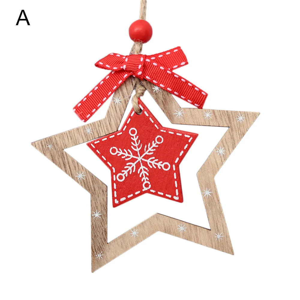 Creative de Crăciun Pandantive din Lemn Ornamente DIY Stele Fulg de nea Petrecerea de Crăciun de Decorare Pom de Crăciun Ornamente de Copii Cadou