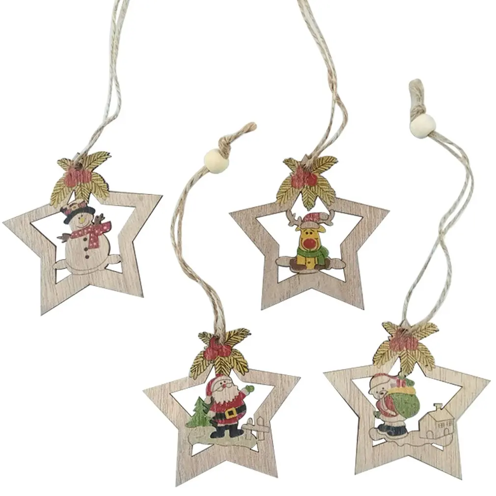 Crăciun Stele Pandantive Din Lemn Ornamente De Crăciun Copac Ornament Diy Artizanat Din Lemn Pentru Copii Cadouri Pentru Casa Petrecerea De Craciun Decoratiuni