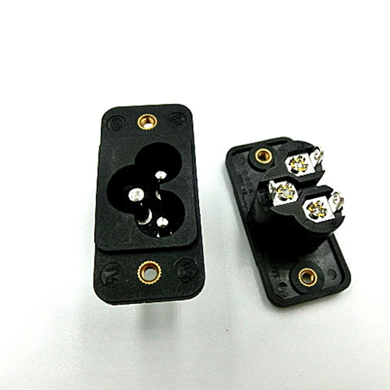 Curent ALTERNATIV IEC Socket 3Pins 5A 250V Cu Ureche de 90 de Grade, 180 de Grade Instalație Fixă Alb Negru 28.9 mm x 18.2 mm 1.14