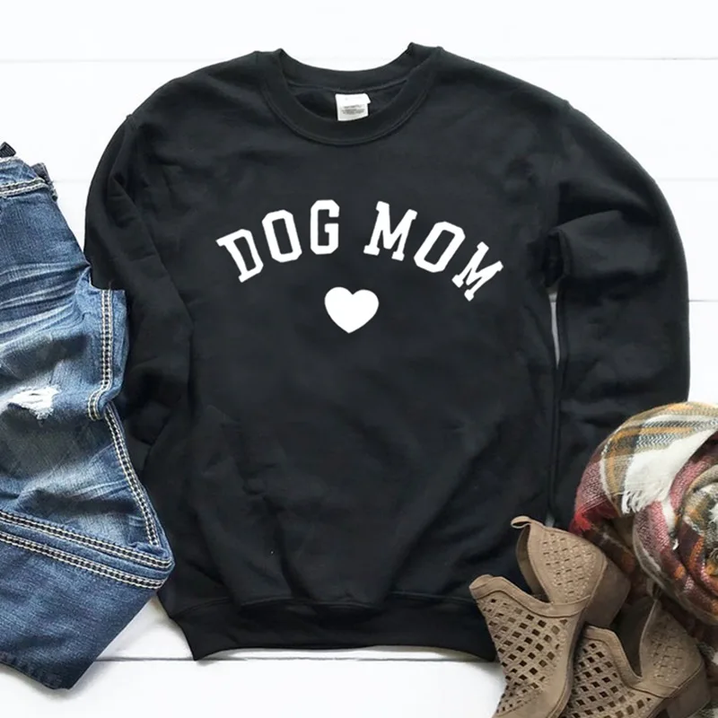 Câinele Mama Inima de Imprimare Amuzant Hipster Jumper Picătură Navă Jachete Femei, Jachete Casual, Hanorace pentru Doamna Fata