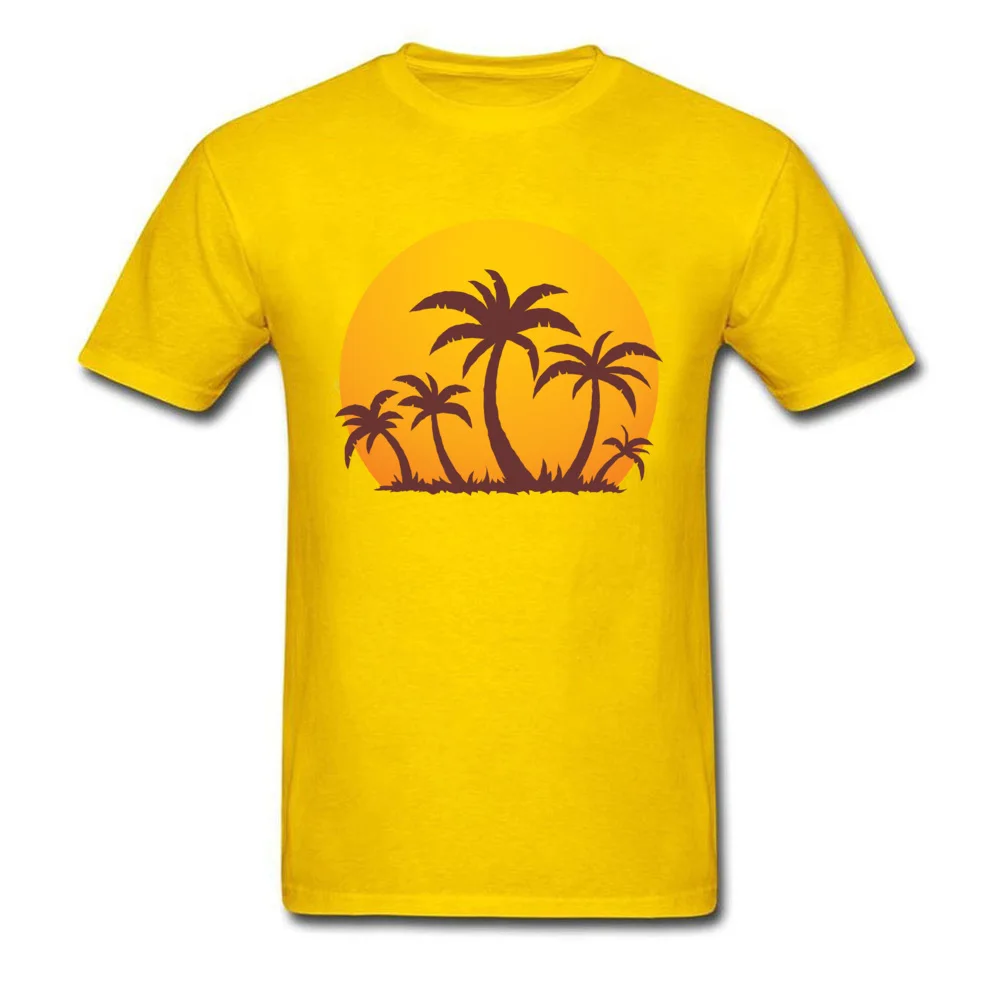 De Vânzare la cald T-shirt Barbati Tricouri Palmieri Și Apus de soare Topuri Teuri Geek Tricou Vacanță Haine de Calitate de Top Echipajul Gât Tesatura de Bumbac