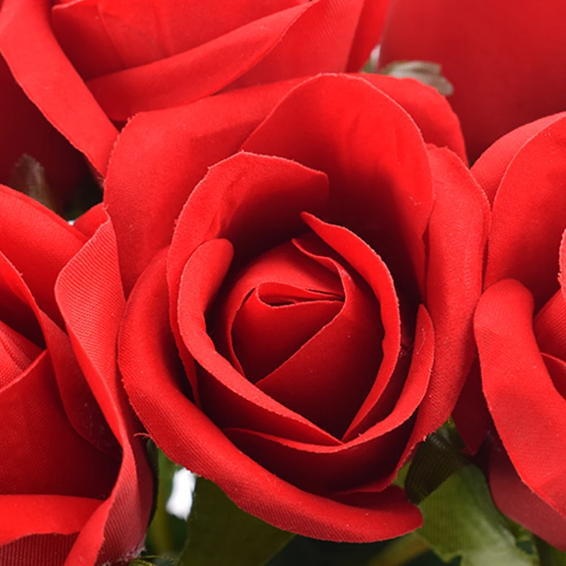 Decor acasă 3 capete de Flori Artificiale de Trandafir Roșu Romantic Rose Decorative Real Touch Flori Artificiale Pentru Ziua Îndrăgostiților