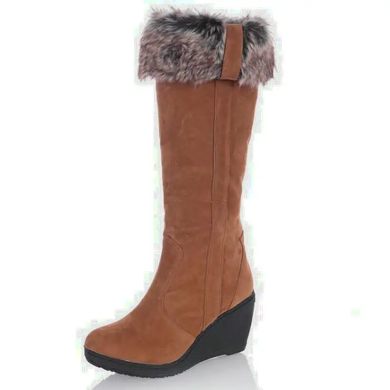 DIJIGIRLS Sexy Femei cizme de iarna tocuri genunchi ridicat cizme groase de bumbac căptușit pantofi femei pene mari de piele de căprioară piele cizme de zăpadă