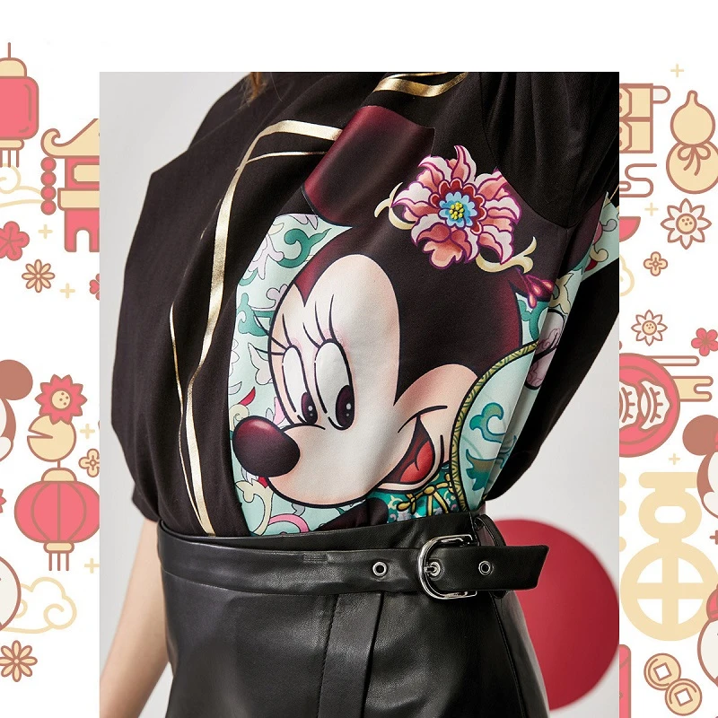 Disney Crop Top pentru Femei de Vânzare Directă Crop Top T-shirt Mickey Minnie Mouse Vara T-shirt Femei, Topuri Femei 2020 Moda Vrac Scurt