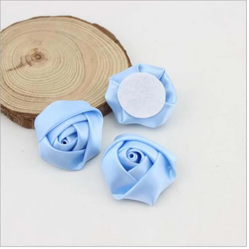 Diy 200Pcs/Lot 3,5 cm Cerul Albastru Flori Handmade din Satin Rose Flori Panglică DIY Pentru a Face Nunta Buchet de Flori AccessoriesViolet
