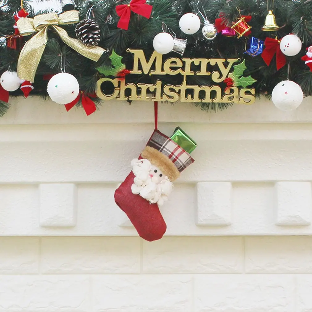 Drăguț De Crăciun Ornamente Pentru Pomul De Consumabile Non-Țesături Ciorap Forma De Crăciun Pentru Copii Sac De Cadouri Pentru Copii Candy Bag Picătură De Transport Maritim