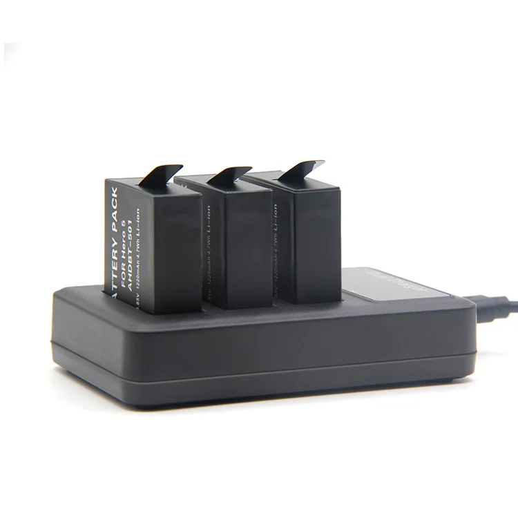Dual Trei Port Slot AHDBT-501 Încărcător de Baterie Pentru GoPro Hero 5 6 7 HERO5 Negru Cam Cu Cablu USB Go pro 7 6 5 Accesorii