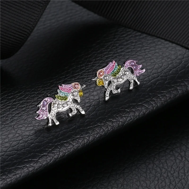 FDLK Fermecător Unic de Bijuterii Cristal CZ Unicorn Cercei pentru Femei Fete Drăguț Animale Mici Cercei Cadou de Nunta