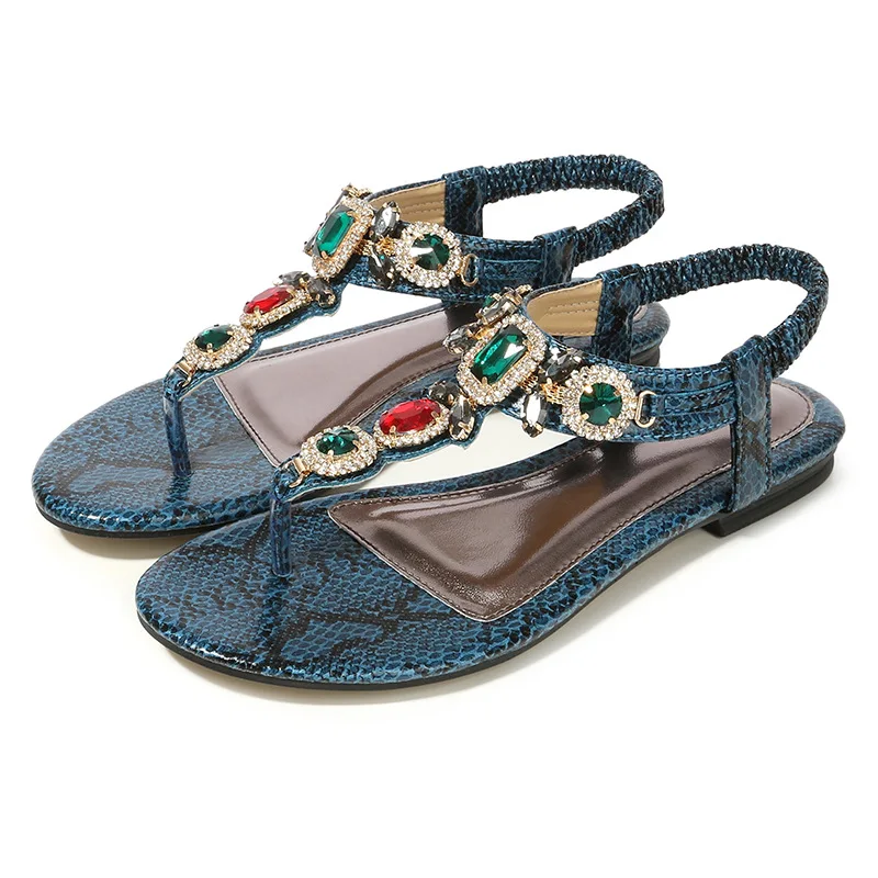 Femeile Plat Flip-Flops, Sandale De Lux Cristal Pantofi De Vara Moda Boem Doamnelor Sandalias Femeie Încălțăminte