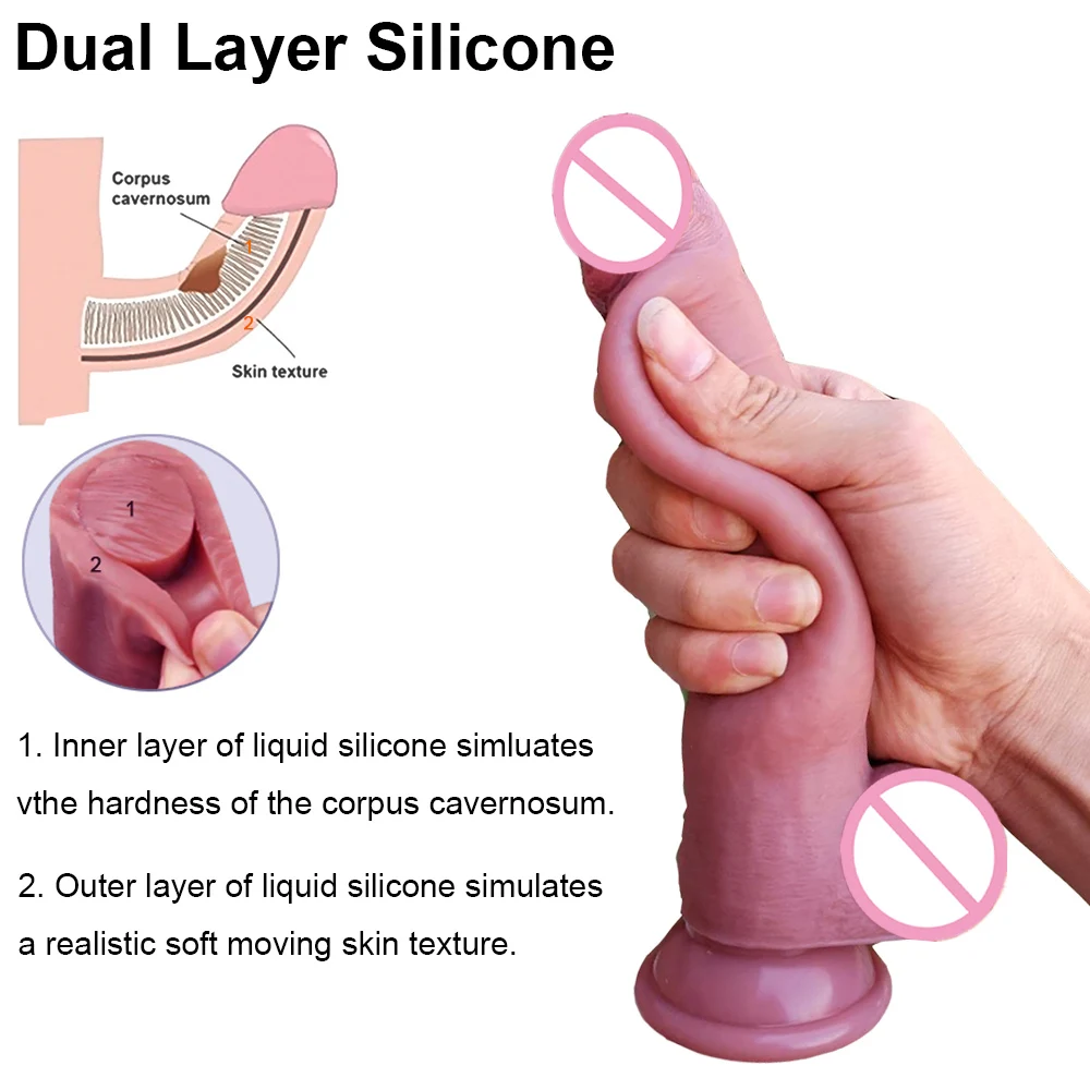Fierbinte Silicon Moale Realist Dildo Cu Ventuza Artificial Sex Masculin Penisului Penis Femei Masturbare Sex Jucării Pentru Adulți Pentru Femei Penis Artificial Penis