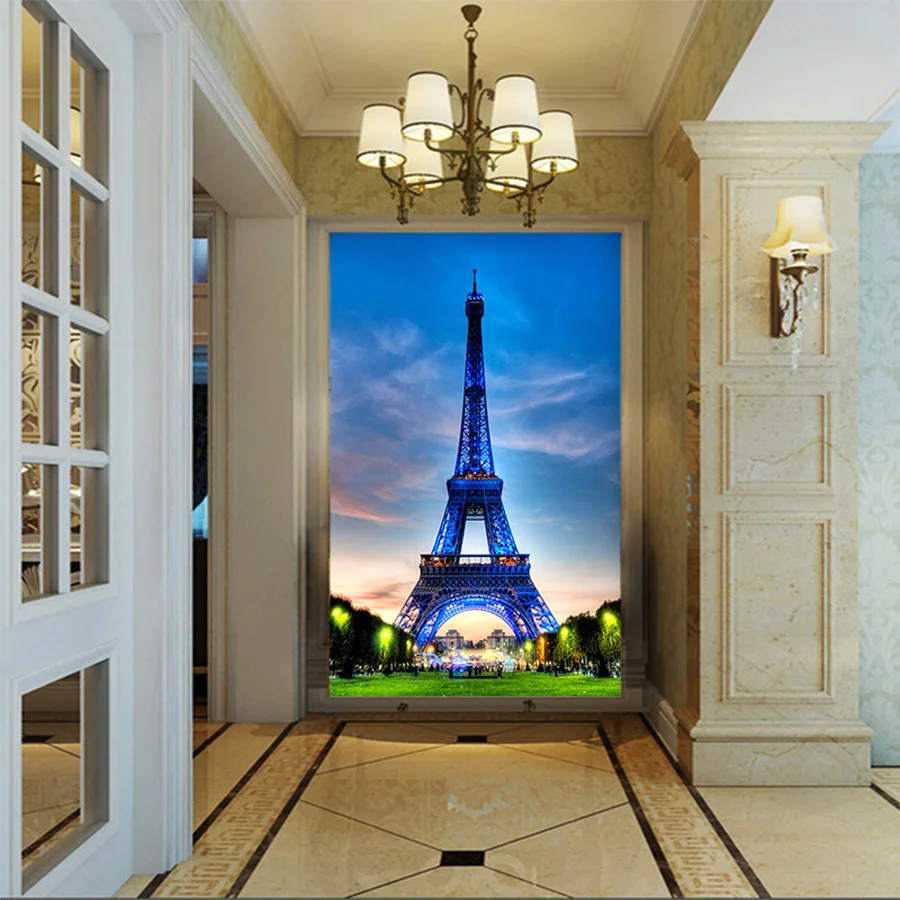 Franța punct de Reper Turnul Eiffel Oraș Clădire Fotografie Tapet 3d pentru Perete 3 d Living Culoar Non-țesute Murală Role Decor Dormitor