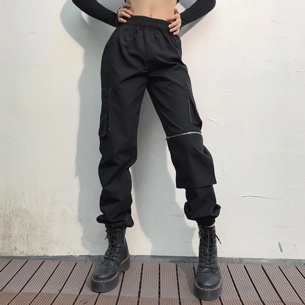 Goth Streetwear Casual Hip Hop Pantaloni Femei Pantaloni Negri De Trening Gotic Înaltă Talie Pantaloni De Moda Noua Jogger Pantaloni Largi