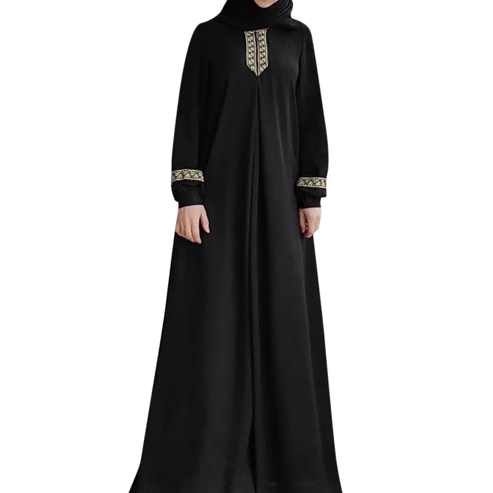 Guler rotund Femei Plus Dimensiune Imprimare Abaya jilbab-ul Rochie de Partid Musulman Maxi Rochie Casual Caftan Lung Rochie Podea de lungime Vestidos