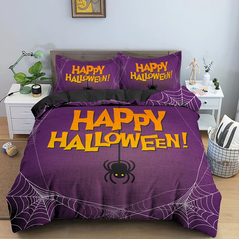Halloween fericit Cadou de Păianjen Imprimate 3d Set de lenjerie de Pat de Desene animate Decor Acasă Carpetă Acopere Cu fata de Perna Lenjerii