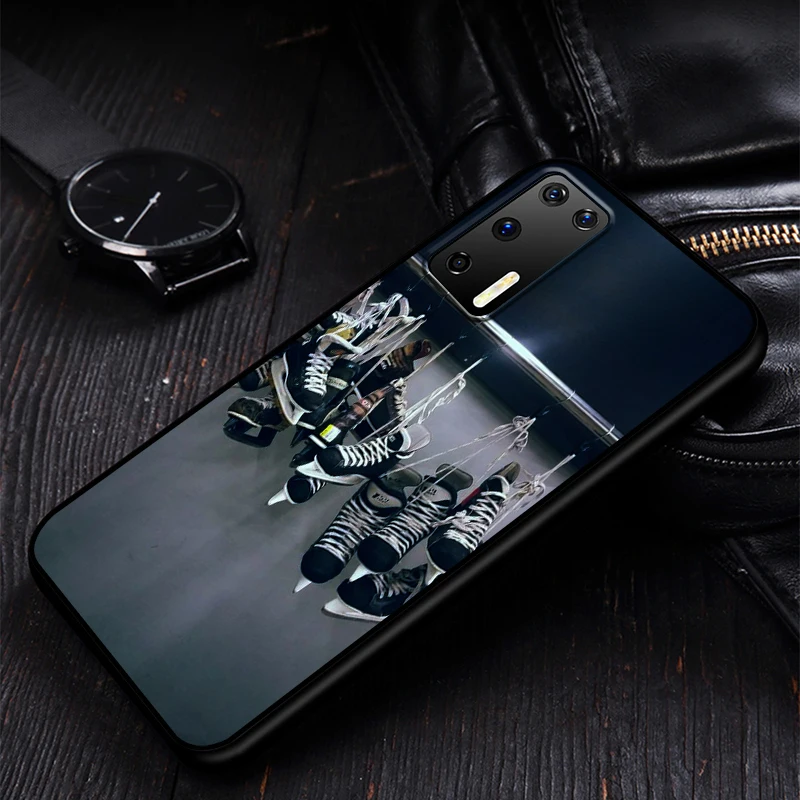 Hochei Sport Silicon Cazul în care Telefonul pentru Huawei P20 P30 P40 Lite E Pro P Inteligente Z Plus 2019 P10 P9 Lite Capac Negru