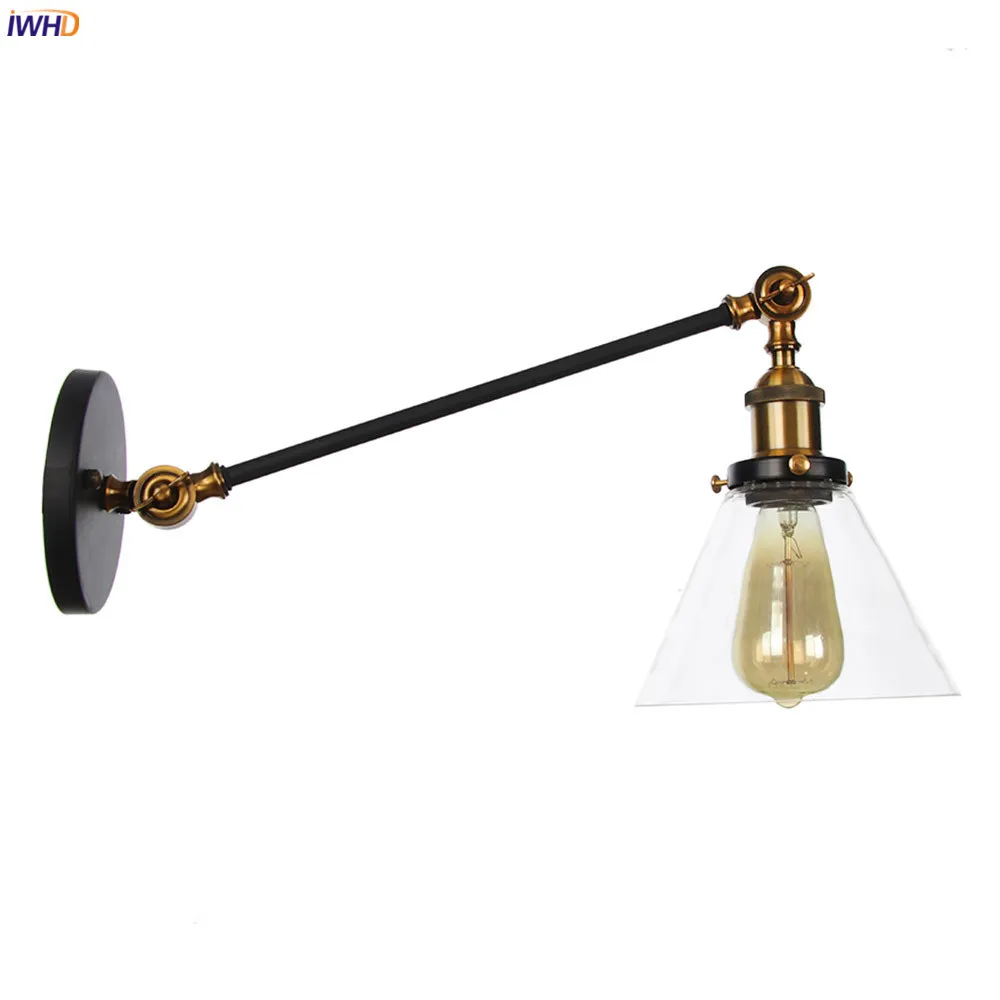 IWHD Loft Decor Retro, Lumini de Perete Pentru Iluminat Acasă Dormitor Scara de Sticlă Industriale Lampă de Perete Vintage Edison Stil de Iluminat