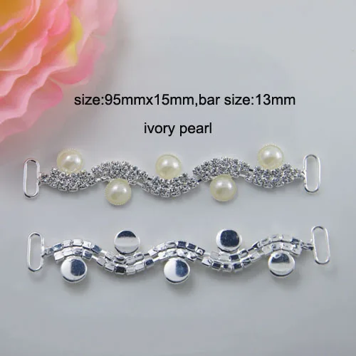 (J0720) 95mmx15mm ,catarama dimensiune:13mm,stras conector pentru păr bijuterii, argint placarea,100buc/lot, fildeș pearl