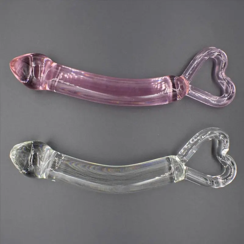 Jucarii sexuale dop de sticla de cristal dick penisului pentru femei masturbare Netedă de sticlă anal dildo cu inima trageți inelul de sex feminin anal plug