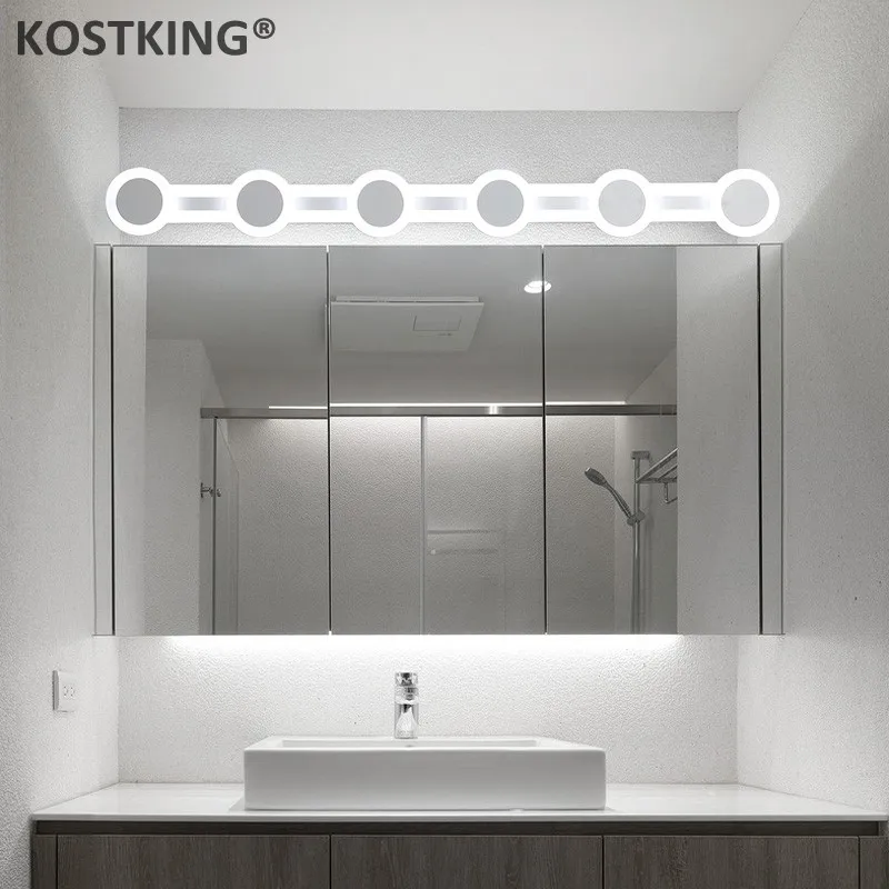KOSTKING Modernă cu LED-uri de lumină oglindă 9-28W 40-120cm impermeabil lampă de perete fixare AC220V 110V Acrilica de perete iluminat baie