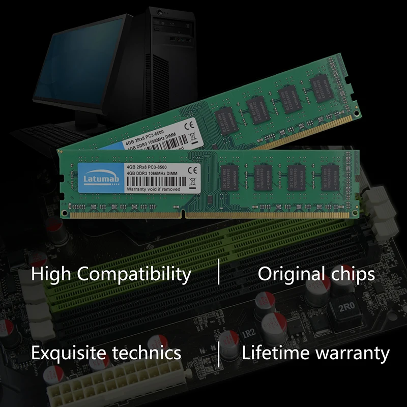 Latumab memorie RAM DDR3 2GB 4GB 8GB 1066MHz Memorie PC Desktop de Memorie PC3-8500 DIMM de Memorie 240Pin 1.5 V Memoria DDR3 Memorie RAM Module