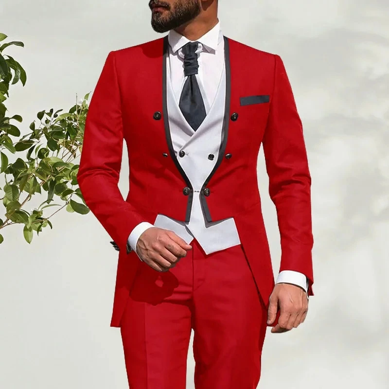 Mai Nou Design Italian Mens Costume De Afaceri Mire Omul Dublu Rânduri Sacou Slim Fit Smoching Terno Masculino Costum Homme Mariag
