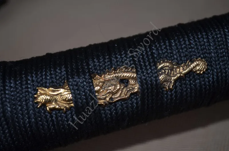 Manual forjate de oțel îndoite lut temperat Japoneză Samurai Katana Sabie tang brici funcționale dragon tsuba