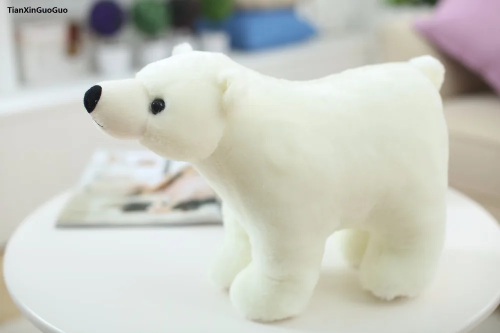 Minunat alb polar urs jucărie de pluș despre 35x20cm papusa moale pernă cadou de ziua h0720