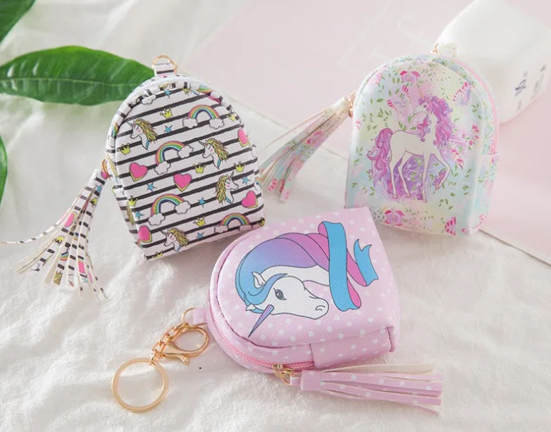 Minunat unicorn monede geanta pentru Căști și cheile sac de depozitare de dimensiuni mici 10*8*5 cm material PU