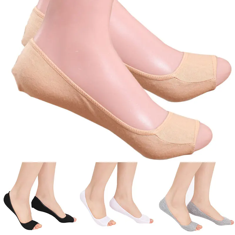Moda Femei Frumoase Modale Elastice Invizibile de Linie Nu Arată Pediatrie Low Cut Peep Degetele de la picioare Deschise Șosete Tep 88 XRQ88