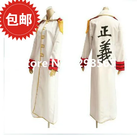 Moda Japonia-O Singură Bucată De Marină Marine Justiție Mantie Haina Cosplay Costum Alb