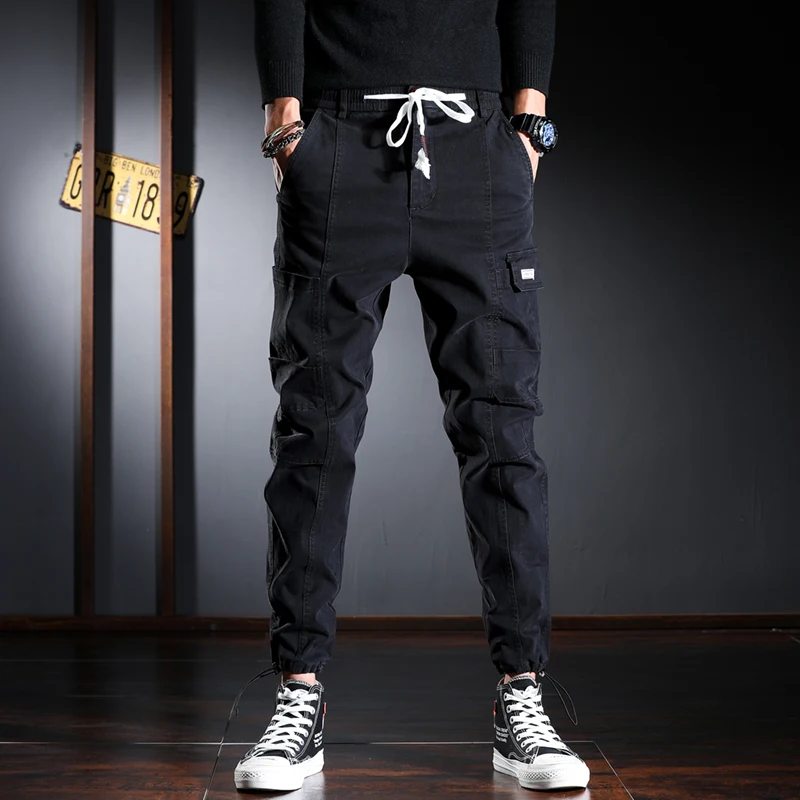 Moda Streetwear Barbati Blugi Se Potrivesc Vrac Buzunar Mare Casual Pantaloni De Marfă De Înaltă Calitate Coreea Style Hip-Hop Joggeri Largi Picior Pantaloni