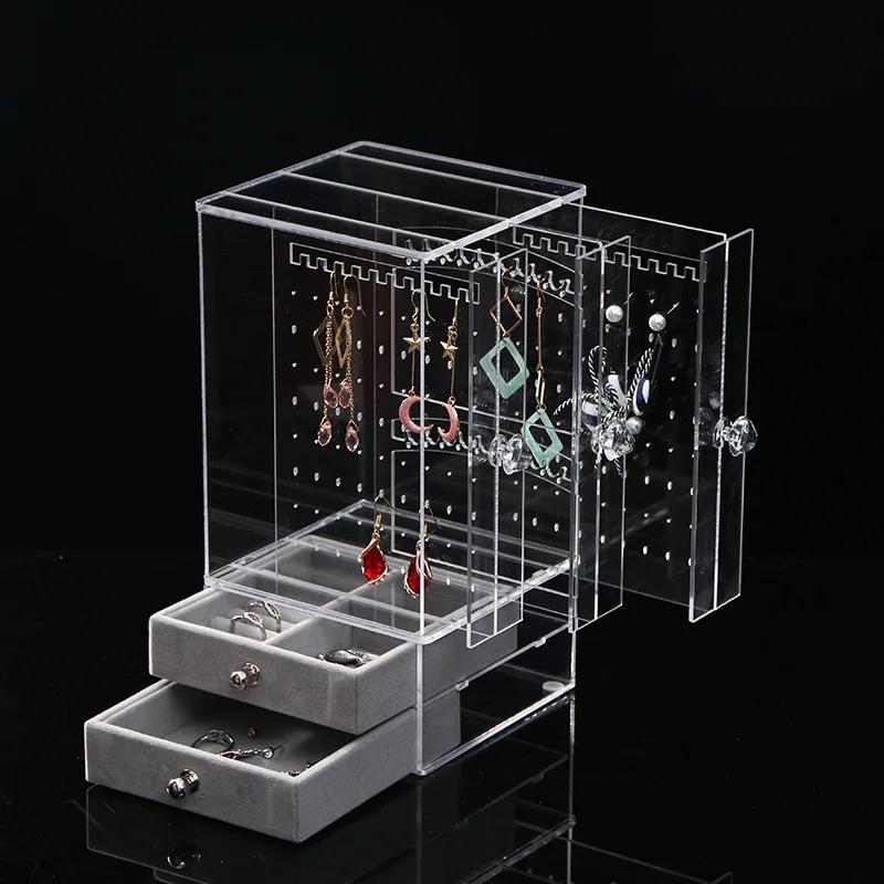 Noi Acrilic Transparent Cristal Bijuterii arată Raft Colier Cutie de Raft Cercei Cuier Unghii Display Stand