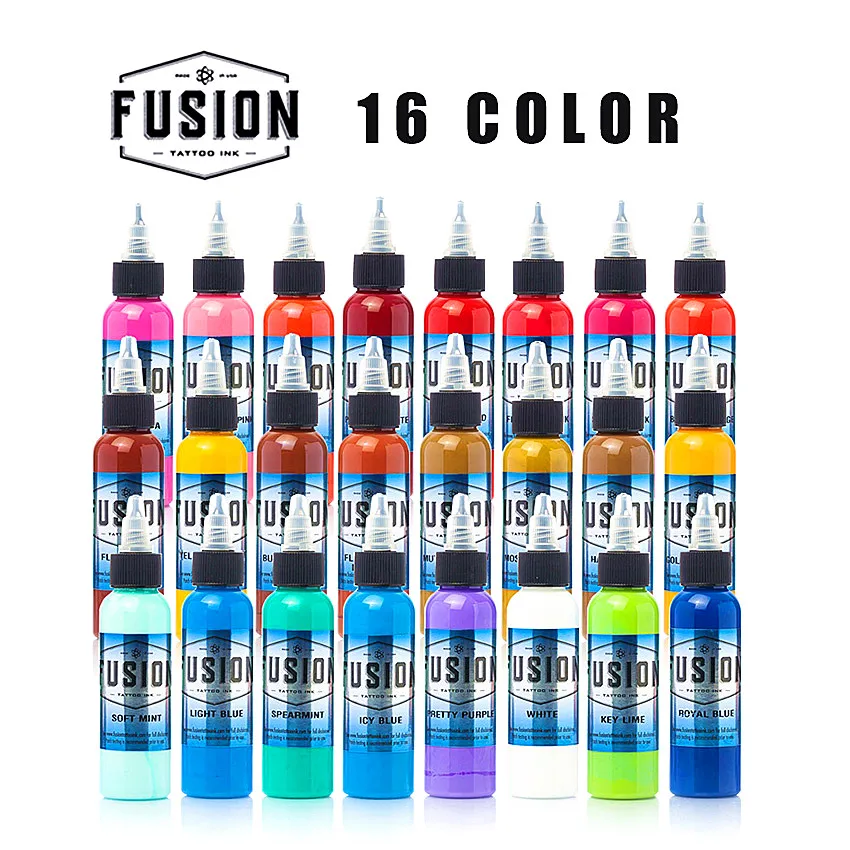 NOUL Fusion 30 ML / Sticla Tatuaj Aerograf Cerneală 16 Culori Pigment Set Pentru tatuaje Tatuaj Pigment de Culoare Tatuaj de Aprovizionare