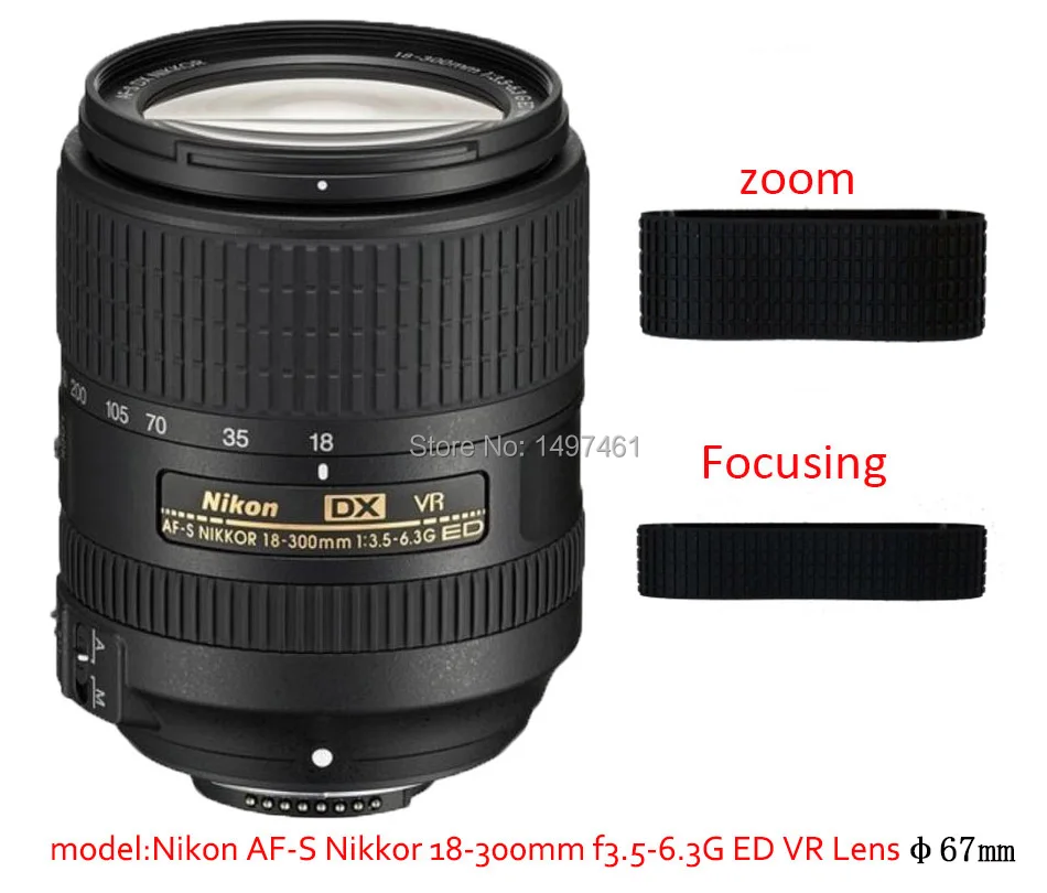 Obiectiv cu Zoom si focus Inel de Cauciuc/Cauciuc Prindere Reparații Succedaneu Pentru Nikon DX 18-300mm f/3.5-6.3 G ED VR obiectiv (67mm)