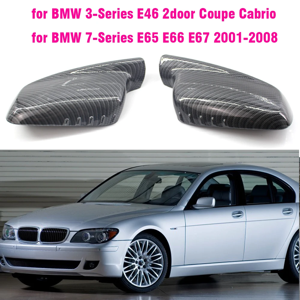 Oglinda retrovizoare Capac din Fibra de Carbon / Negru Pentru BMW E46 E65 E66 E67 2001 2002 2003 2004 2005 2006 760Li 730Li 740Li