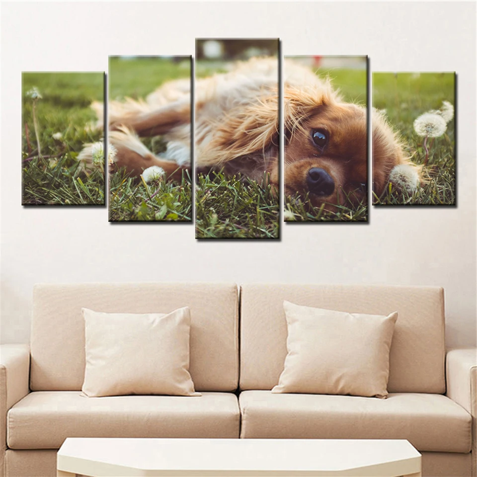 Panza HD Printuri Acasă Pictura Decorativa Animal Birou 5 Piese Câine Arta de Perete Restaurant Cadru Modular Imagini opera de Arta Poster