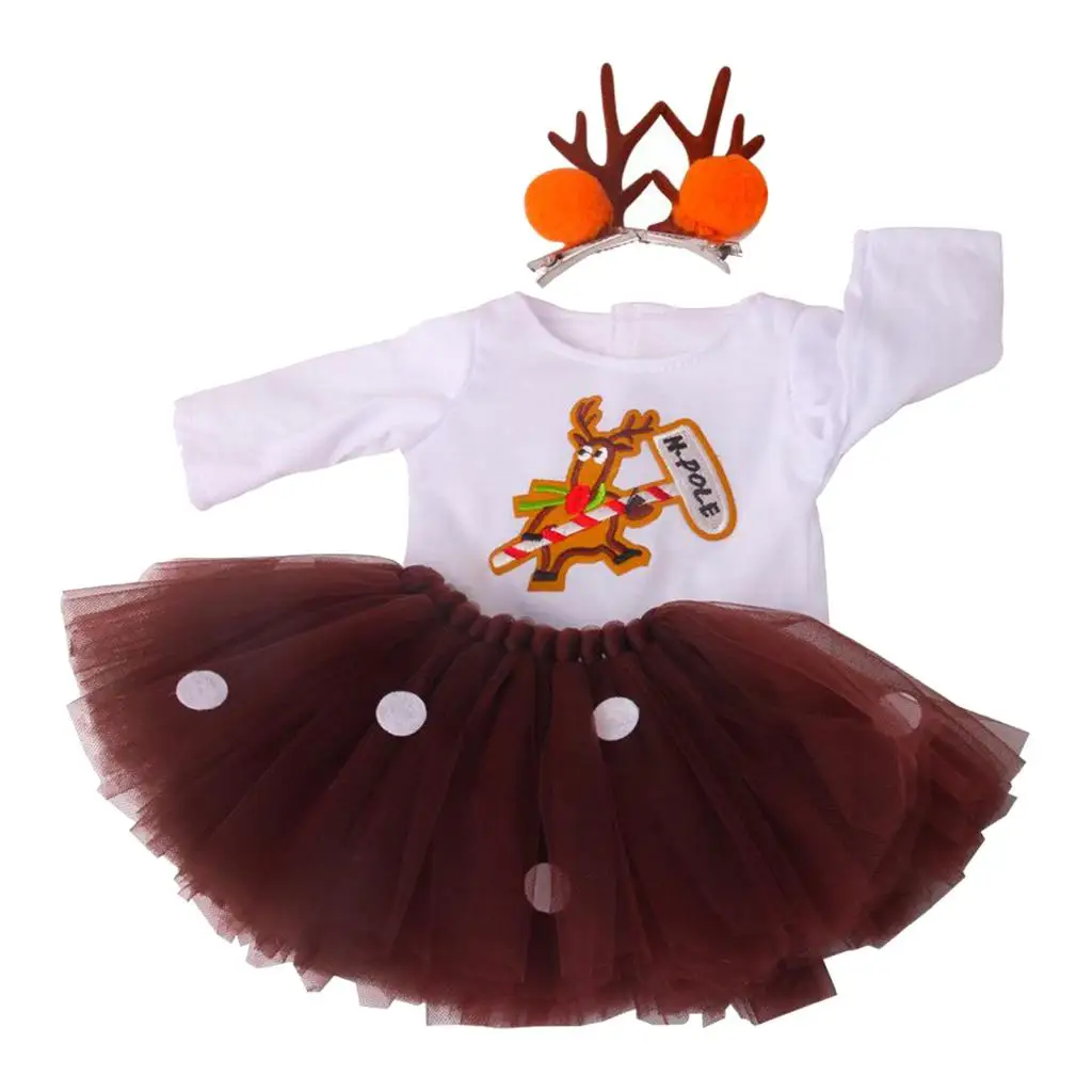 Papusa Tinuta pentru o Fată de Moda Include Santa Agrafe Rochie T-shirt Dedicat pentru Toate 18 Inch/46cm Păpușă de Crăciun, Haine, Accesorii