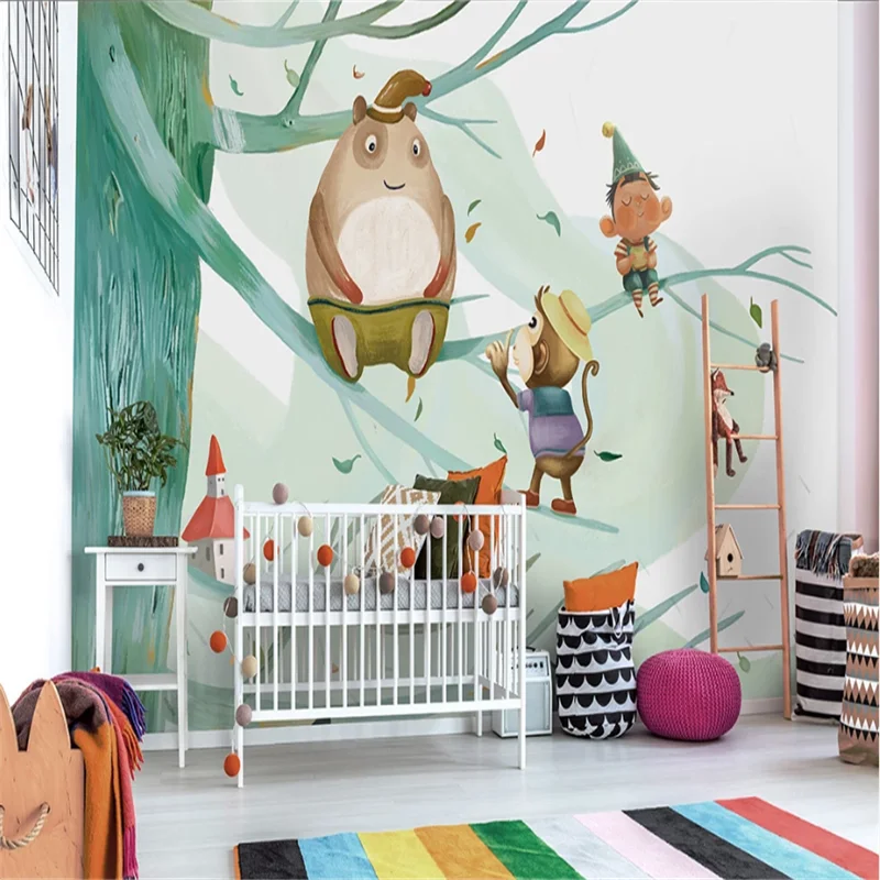 Personalizate 3D 8D tapet mural Nordic minimalist modern de mână-pictat pentru copii drăguț cameră de fundal de perete