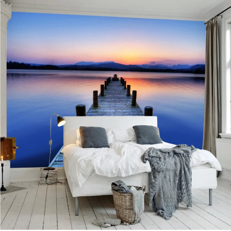 Personalizate 3d tapet non-țesute foto tapet mural pe litoralul mării amurg, apus de soare peisaj canapea, tv tapet de fundal de acasă decorati