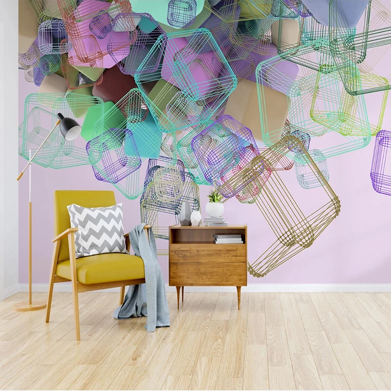 Personalizate pictura Murala de Perete de hârtie Moderne, Geometrice Abstracte Camera Copiilor Noptiera Dormitor de Decorare Perete Pictura Tapet Pentru Pereti 3D