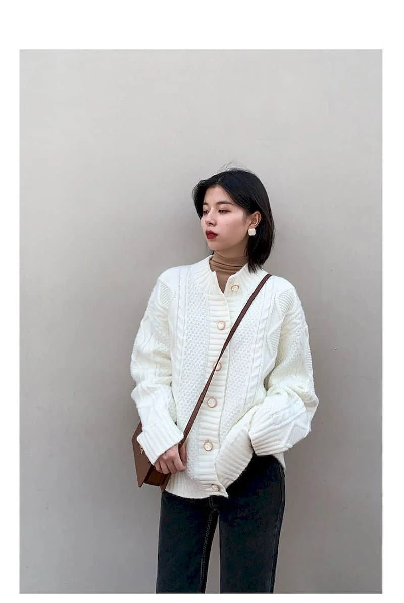 Poftă De Mâncare Pulover Femei 2021 Toamna Și Iarna Coreean Design Nou Sens Retro Franceză În Vrac Și Subțire Tricotate Cardigan Jacheta De Sex Feminin