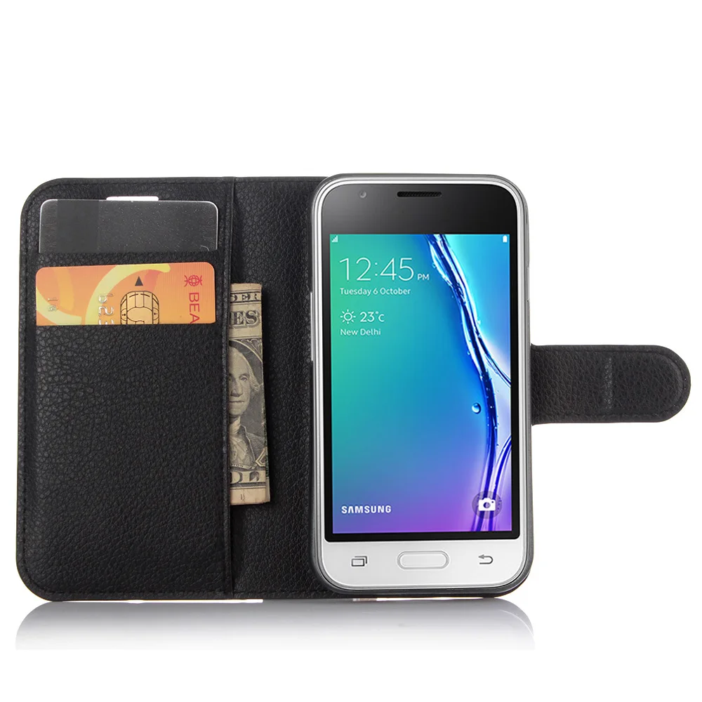 Portofel Capacul Cartelei de Cazuri de Telefon pentru Samsung Galaxy J1 Mini J105F Piele Pu Caz de Protecție Coajă