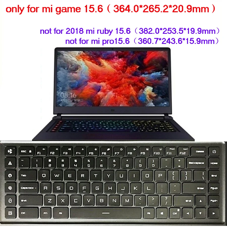 Rus Silicon Capac Tastatură Pentru Xiaomi Mi Joc de 15.6 Inch Mibook 15 Km de Jocuri 15.6 Notebook Laptop Protector al Pielii film