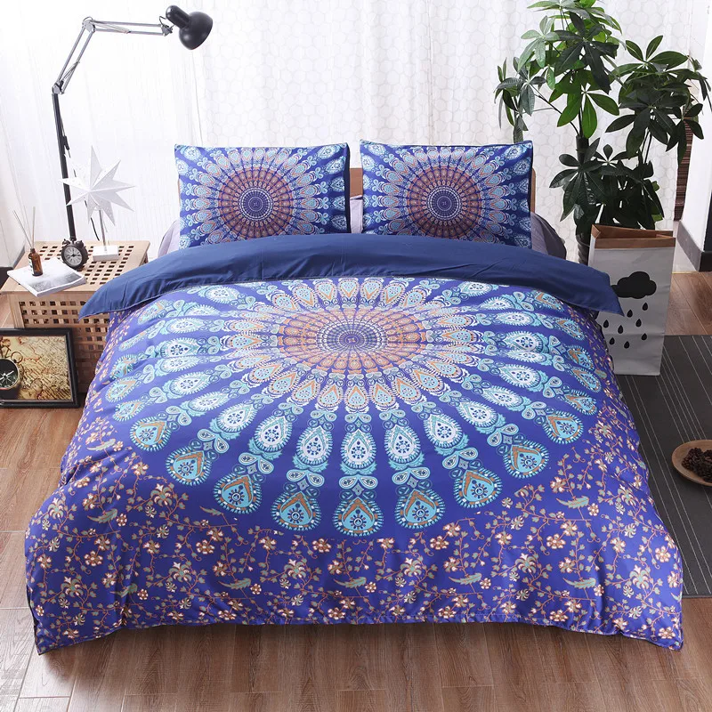 Set de lenjerie de pat Mandala boho Imprimare Carpetă acopere stabilit Twin king size, lenjerii de pat, cu fata de perna set de pat Textile de casa