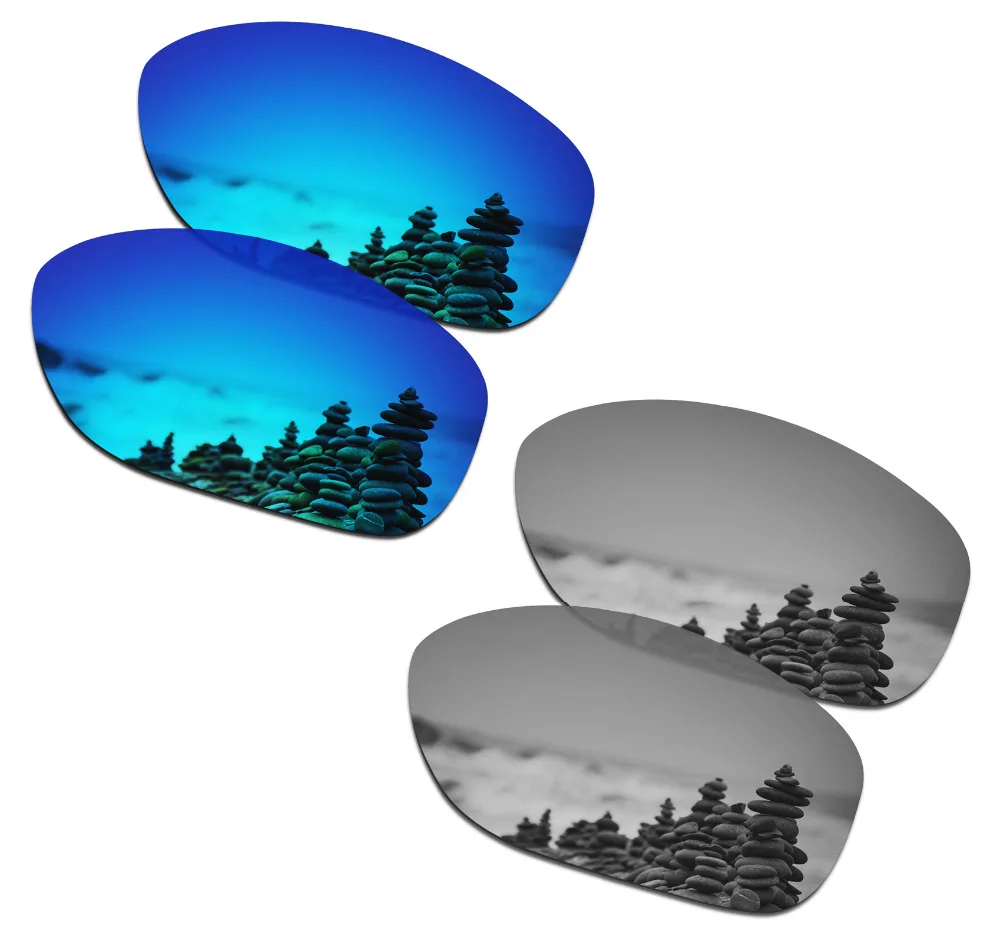 SmartVLT 2 Perechi de ochelari de Soare Polarizat Lentile de Înlocuire pentru Oakley e de Neoprit Gheață Albastru și Argintiu Titan