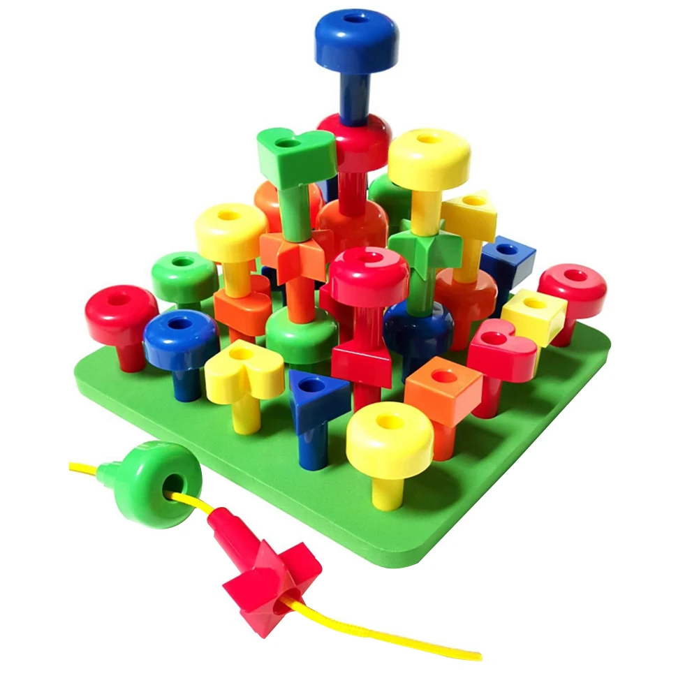 Stivuire Peg Învățarea Timpurie Puzzle Montessori Terapie Pentru Copii Mici Non-Toxice Din Plastic Copilul De Învățământ Acasă Pegboard Jucarii Set